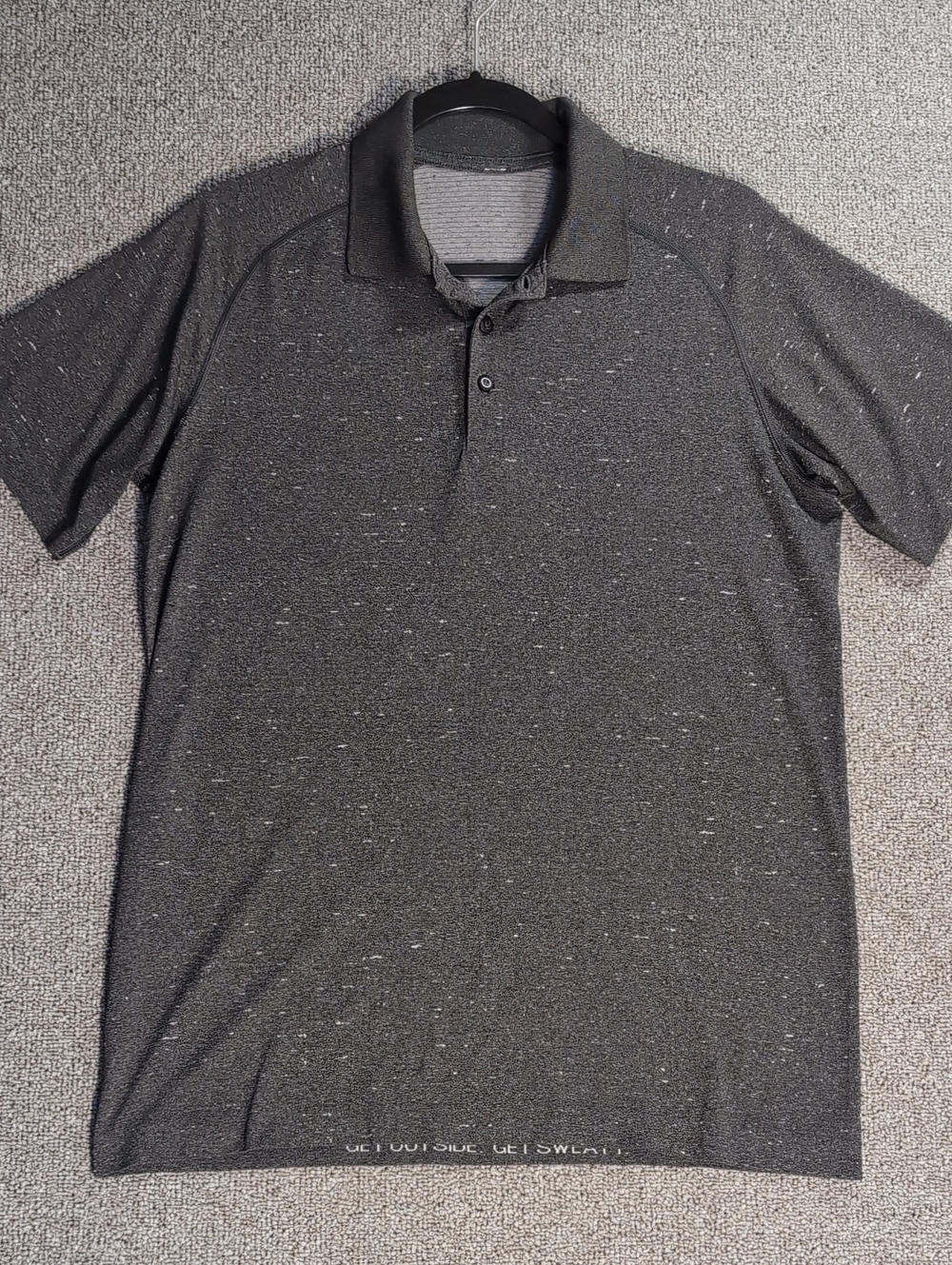 Lululemon Metal Vent Tech Polo Size Medium in Charcoal Dappled White Performance